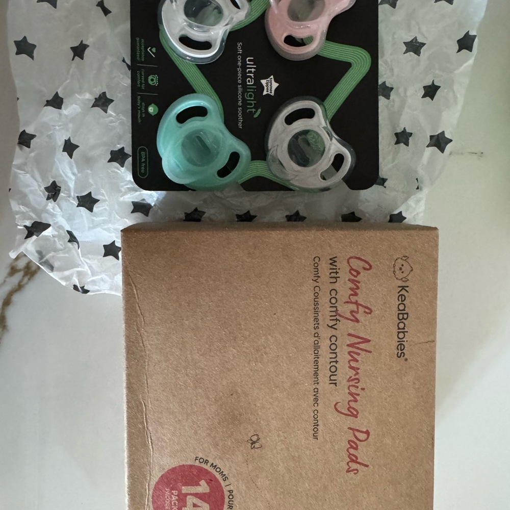 KeaBabies Ultra-Soft Pacifier Set - Pink, Green, White